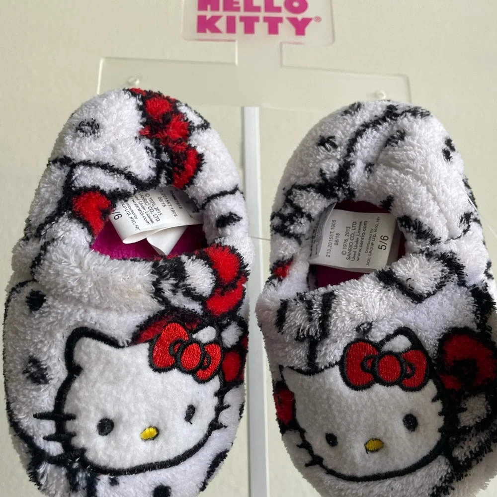 Hello Kitty Cozy Fuzzy Slippers for kids.